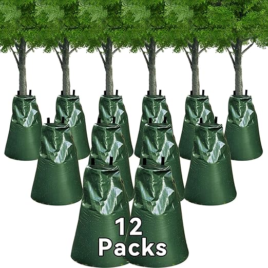 12 Packs Slow Release Tree Watering Bags - 20 Gallon Zippered Automatic Drip Irrigation Bags for New Planted and Transplanted Trees