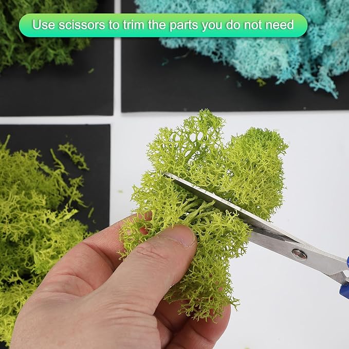 uxcell Preserved Reindeer Moss, 17.6oz Fake Moss for Crafts Artificial Dried Moss for Decoration Terrariums Potted Plants, Sky Blue