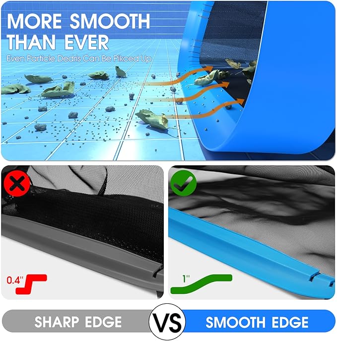 TidyMister Self-Repair Heavy Duty Pool Net, Upgrade Reinforced Handle, Pool Cleaning Skimmer Net with Nylon Fine Mesh Net, Thick Aluminum Frame, Deep Trash Bag for Above Ground & Inground Pools