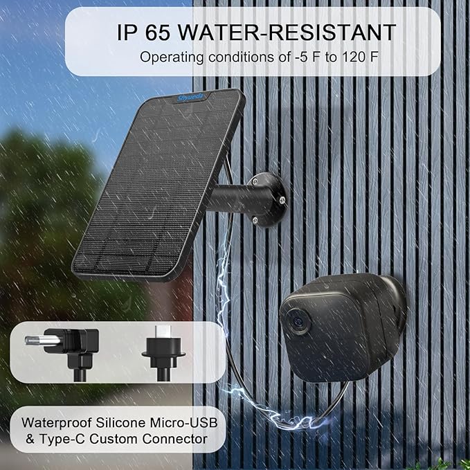 4W Solar Panel Charging Compatible with Blink 3rd Gen/XT/XT2/4th Gen Camera,with 13.1ft Waterproof Charging Cable, IP65 Weatherproof,Includes Secure Wall Mount(3-Pack)