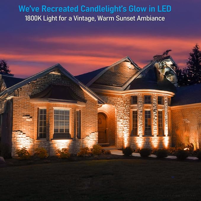 LEONLITE 12W/7.3W/3.7W Dimmable 5CCT LED Low Voltage Landscape Lights, Wall Wash Landscape Lighting Outdoor, 12V Landscape Spotlight, ETL, Aluminum, IP65 Waterproof, Pack of 4