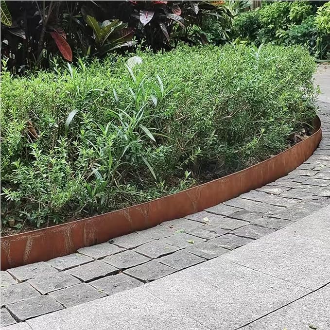 Metal Landscape Edging,5.5Inch x 33FT Garden Edging for Flower Bed,Lawn and Landscape Border (Rusted, 5.5 Inch × 33FT)