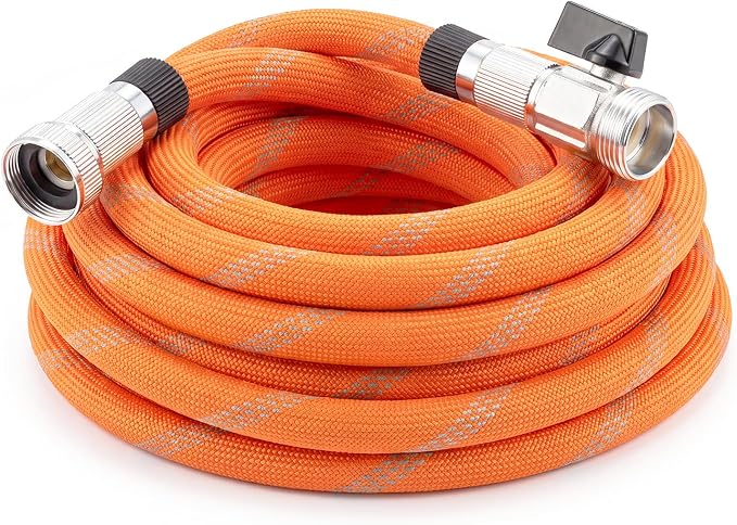 Garden Hose 25ft - Non-Expanding, Burst-Proof Flexible Water Hose with Thickened TPE Core & Round Braided Polyester, Kink-Free & Lightweight for Yard and Camper