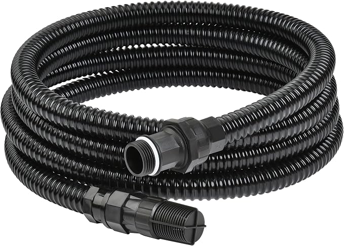 FLUENTPOWER 13FT x 1" Suction Hose Kit with Check Valve, Corrugated Pipe 13ft Long, Water Intake Hose Set, Aspiration Hose for Shallow Well Sprinkler Garden Booster Pump with 1” Female Inlet