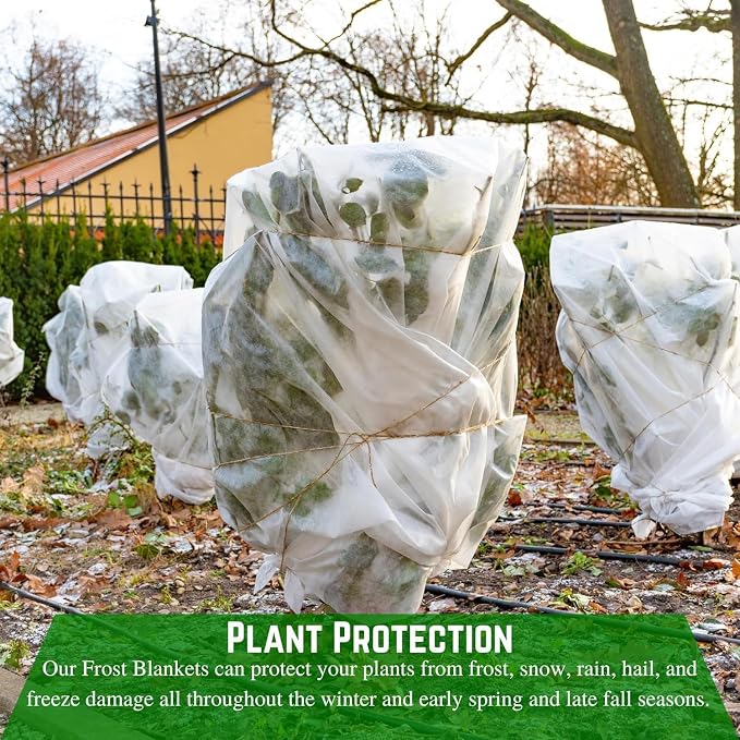 Farm Plastic Supply Frost Protection Blanket - Plant Covers Freeze Protection, Winter Plant Cover, Frost Blanket, Frost Cloth, Frost Blankets for Plants, Plant Frost Protector (5' x 10')