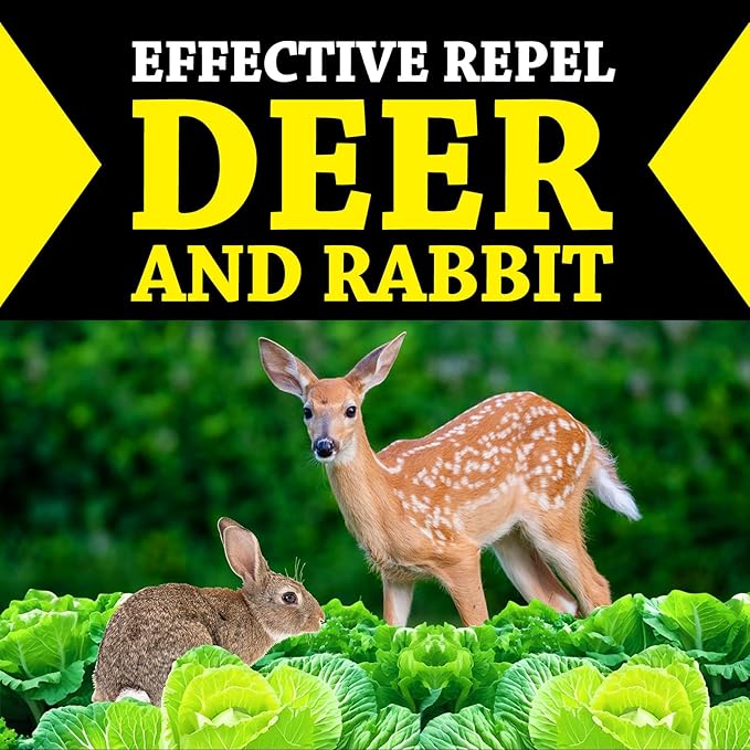 Deer Repellent 12 Pack, Upgrade Deer and Rabbit Repellent Outdoor, Keep Deer Away from Orchard Farmland, Natural Deer Repeller for Plants Flower, Deer Deterrent for Garden Yard Lawn Patio (12)