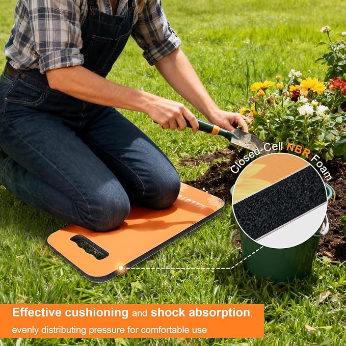 MELOTOUGH Bucket Washing Tool Organizer for a 5 Gallon Bucket Tool Organizer, Garden Kneeling Pad, 1" Thick Soft NBR Foam Kneeling Pads for Gardening, Cleaning, Work - Lightweight & Comfortable