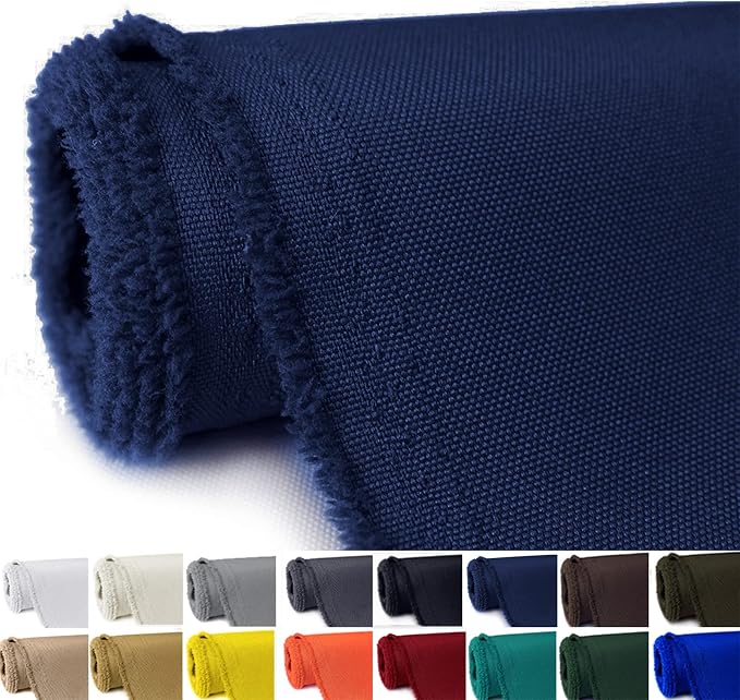 Waterproof Canvas Fabric by The Yard 58" W 600D Upholstery Polyester Material Indoor Outdoor Water Resistant Fabric for Chair Cushion Furniture Cover Sewing DIY Cloth, 5 Yards Navy Blue