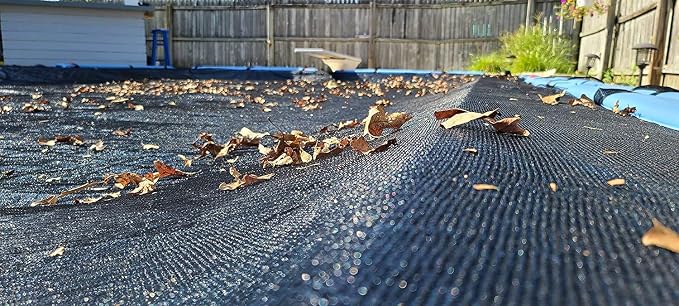 Winter Block Leaf Net for Inground Pools, Fits 16’ x 32’ Rectangle – Durable, Woven Polyethylene Material with Reinforced Edge – Lightweight and Easy to Store – LN1632RE, 16' X 32'