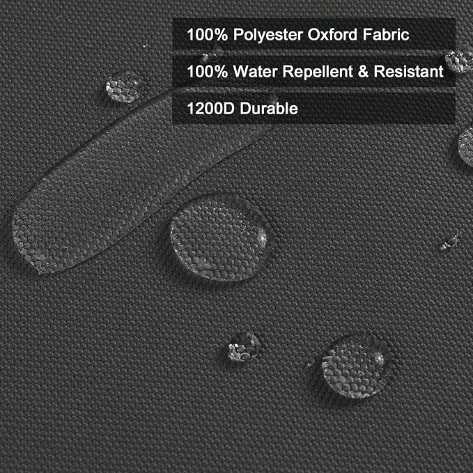 Thickened Waterproof Canvas Fabric by The Yard 1200D 58" W Outdoor Upholstery Material Heavy Duty Fabric Water Resistant Sewing Material for Chair Patio Cushion Purse Bag 5 Yard Grey