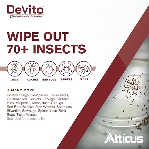 Atticus Devito CS Insecticide (32oz) - Lambda-cyhalothrin 9.7% Indoor and Outdoor Insect Control with EnduraCap Technology