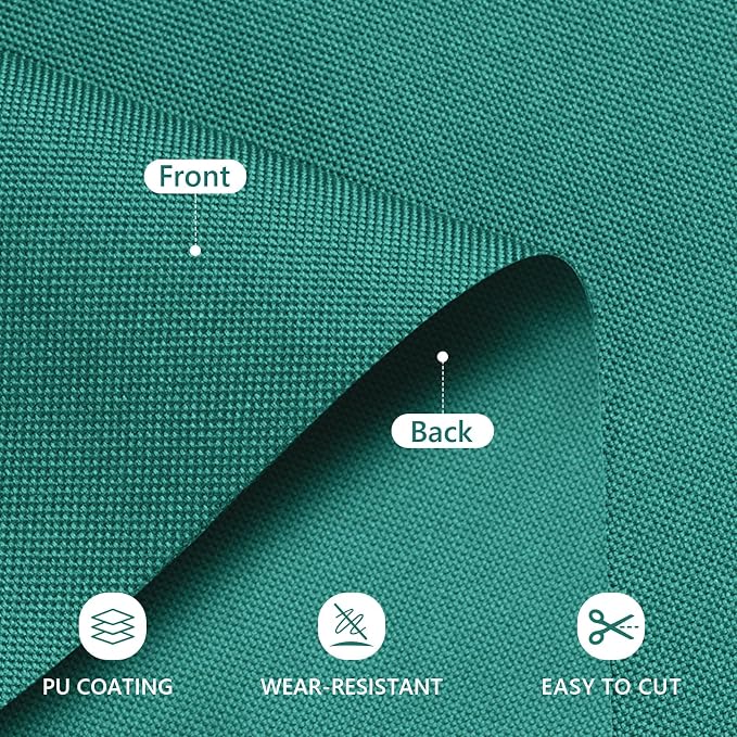 Waterproof Canvas Fabric by The Yard 58inch 600D Upholstery Material Polyester Fabric Outdoor Water Resistant Fabric for Sewing Chair Patio Cushion Purse Bag Interior, 15 Yard Teal