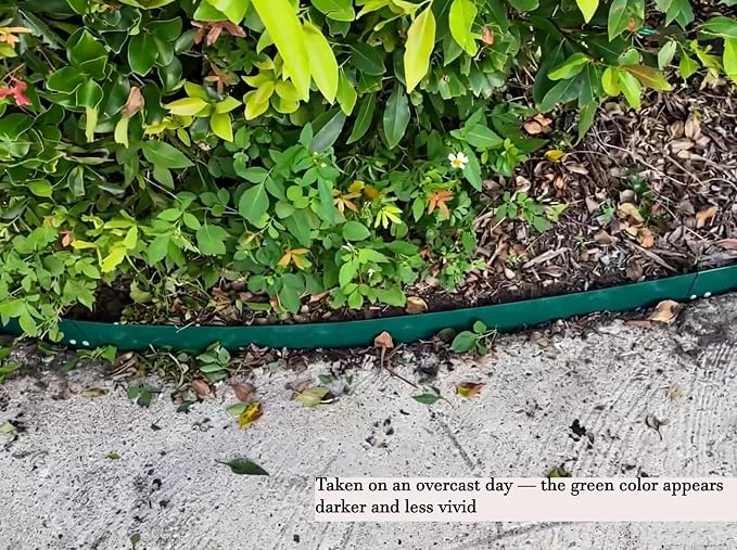 A ANLEOLIFE 20FT Galvanized Steel Landscape Edging, 6-Pack 40" L x 6" H Hammer-in Metal Garden Border with 10 Stakes for Lawn, Pathway, Flower Beds – Green