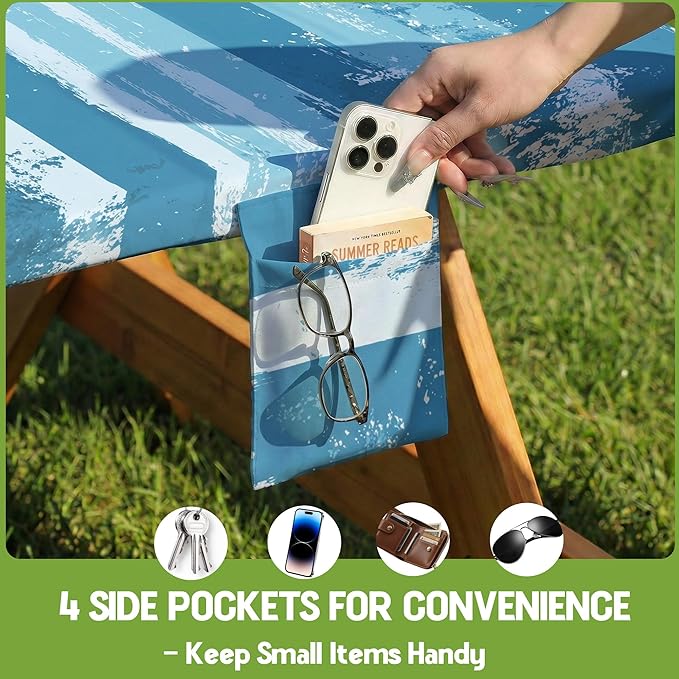 Picnic Table Cover with Bench Covers Elastic Table Cloth Cool Fun Unique Ideas Birthday Party Christmas Xmas Mother Valentine's Day Camping Gifts for Camper RV Owner Camping Lovers Women Mom Adult