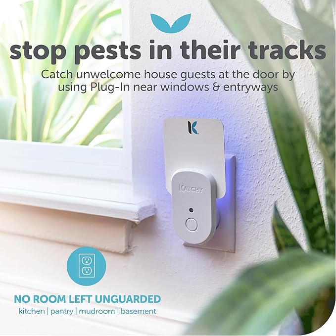 Katchy Plug-in Fly Trap Indoor – Blue Light Bug Catcher for Mosquito, Gnat, Fruit Fly & Small Moth – Chemical-Free & Eco-Friendly – All Indoor Areas: Kitchen, Living Room & Plants (2 Pack)