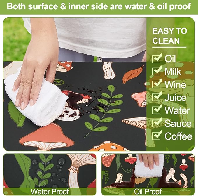 Play Tailor Picnic Table Cover with Bench Covers Camping Essentials Waterproof Windproof Camping Tablecloth with Drawstring Bag, Fitted Rectangle Tables and Seats, 72in, Black Red