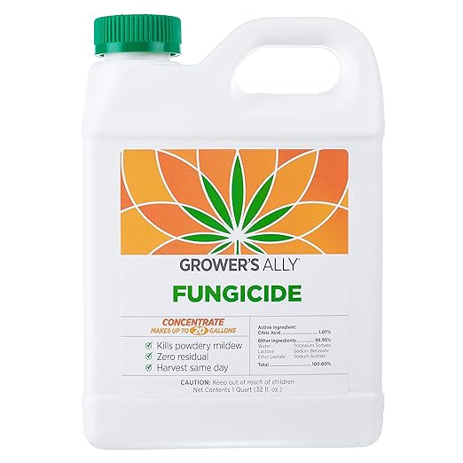 Grower's Ally Fungicide for Plants Concentrate - Indoor Outdoor Plant Fungicide Treatment Control for Powdery Mildew, Alternaria Blight, Rot, Fungus - Trusted by Cultivators - 32 Oz, Makes 20 Gallons