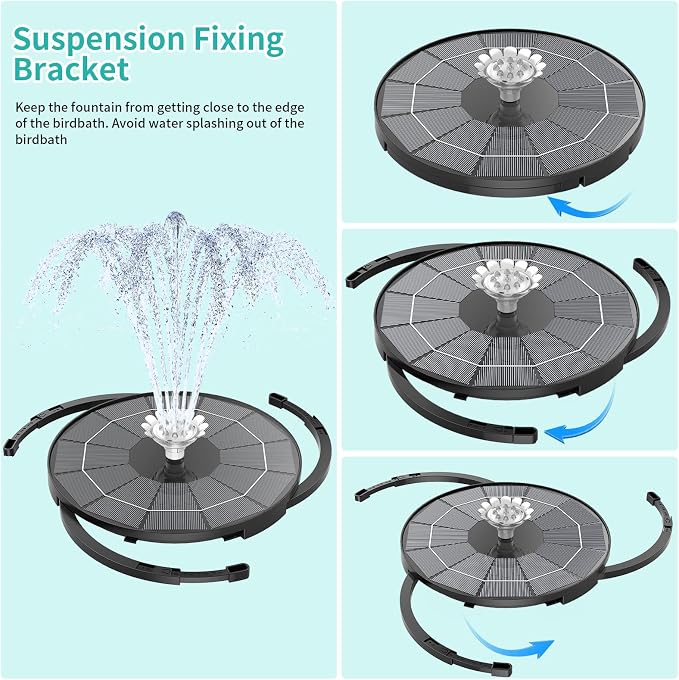 AISITIN 28 Inch Bird Bath with 3.5W Solar Fountain for Outside, Polyresin Pedestal Bird Baths for Outdoor Garden Courtyard Decoration, Weather-Resistant Birdbaths with 20" Bowl & 8 Nozzles, Green