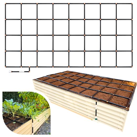 Garden Grid Watering System, 4x8 | Garden Irrigation System for Garden Beds | Pre-Assembled, Waters Every Plant, 2-Min Setup, USA-Made, Lasts 5–10x Longer Than Drip Irrigation | Standard, 44"x88"