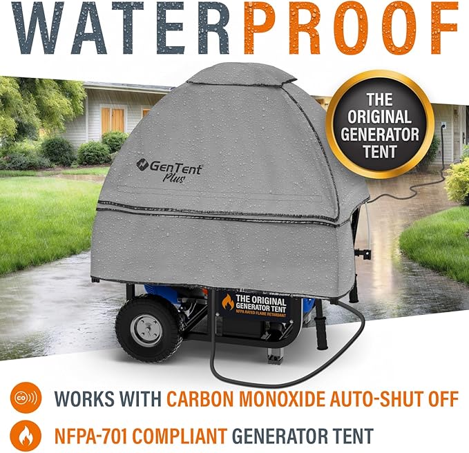GenTent Open Frame Running Cover – Universal Kit Generator Tent (Gray, Original - Plus)