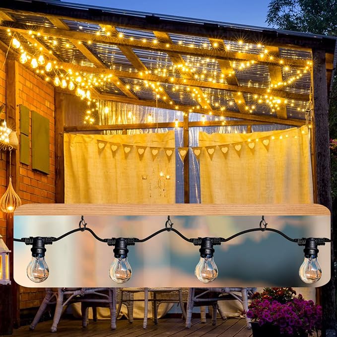 Q Hanger 35 Pcs Screw-in Hooks for Outdoor String Lights, Swivel Hanging Basket Patio Light Hooks with Safe Buckle Screw in Planter Eye Hooks for Wall Ceiling