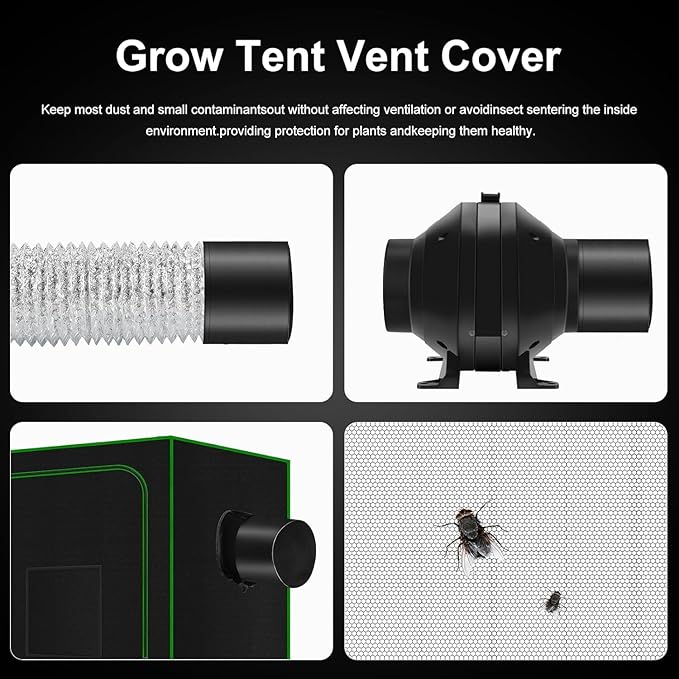 MELONFARM 6 inch Air Carbon Filter Smelliness Control with Australia Virgin Charcoal, Built-in 14cm Fan Low Nois and Speed Controller, Smelliness Scrubber for Inline Duct Fan, Grow Tent 6" x 13.4"