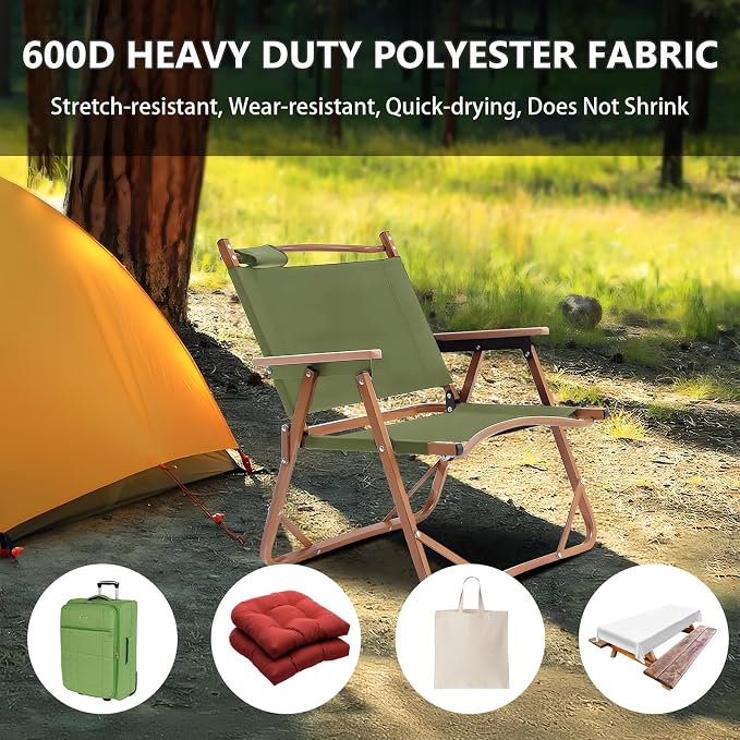 Waterproof Canvas Fabric by The Yard 58inch 600D Upholstery Material Polyester Fabric Outdoor Water Resistant Fabric for Sewing Chair Patio Cushion Purse Bag Interior, Pre Cut 5 Yard Olive Green