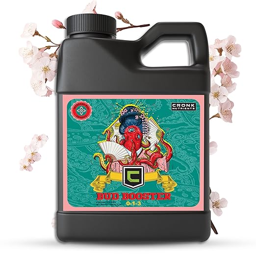 Cronk Nutrients Bud Booster - Best Budding Fertilizer for Maximum Blooms - Hydroponic Nutrients for the Bloom Phase - Balanced pH Formula - Suitable for Soil, Soilless, and Hydroponic Systems, 500mL