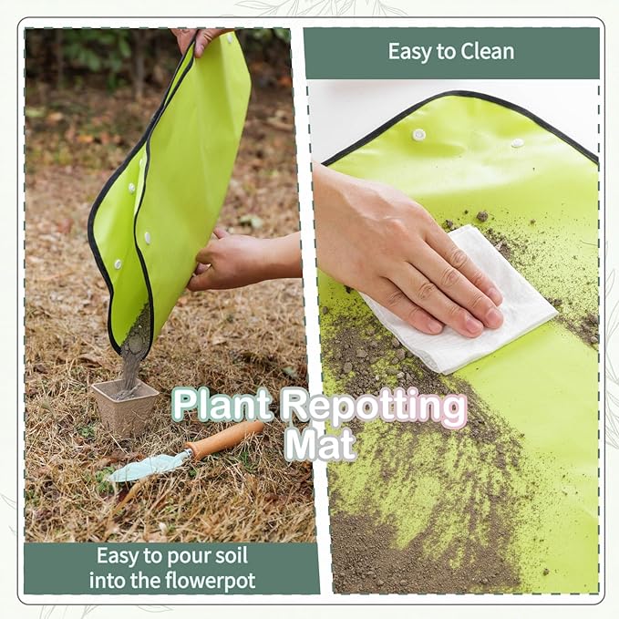 Kids Gardening Set Toys, Garden Tool for Kid with Tote Bag, Repotting Mat, Trowel, Shovel, Fork, Rake, Watering Can and Gloves, Montessori Toy for Kids, Outdoor Toys Gift for Toddlers Boys Girls