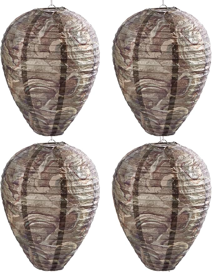 4 Pack Hanging Paper Fake Wasp Nests for Home(Deep Teal)