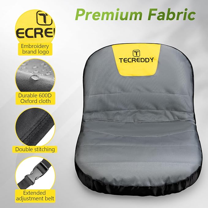 Lawn Mower Seat Cover, Weatherproof Heavy Duty Tractor Seat Cover Compatible with Husqvarna Craftsman Toro John Deere Cub Cadet Riding Lawn Mower Tractor, Medium