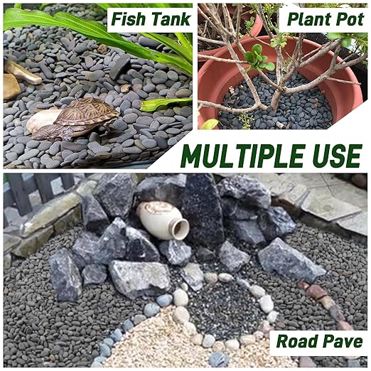 Quibbay 45 LB Mexican Beach Pebbles, 0.4-1 Inch Natural Unpolished Bulk Rocks, Decorative River Rocks for Landscaping Garden Paving Plant, Rocks for Walkways and Outdoor Decorative Stone, Grey