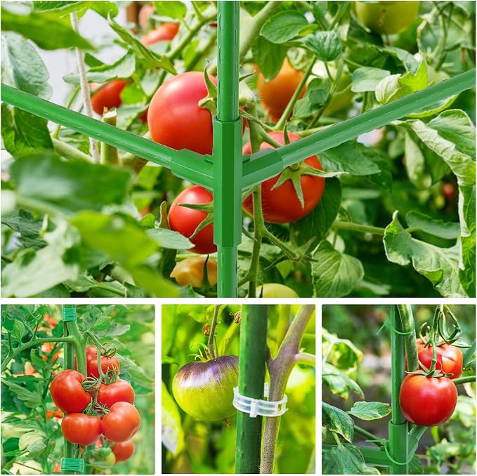 66x17x49 Inch Garden Tomato Cages with 46 Gallon Grow Bags, Square Plant Support Trellis Assembled with Planter Bags, Garden Cucumber Vegetables Frames for Vertical Climbing Plants