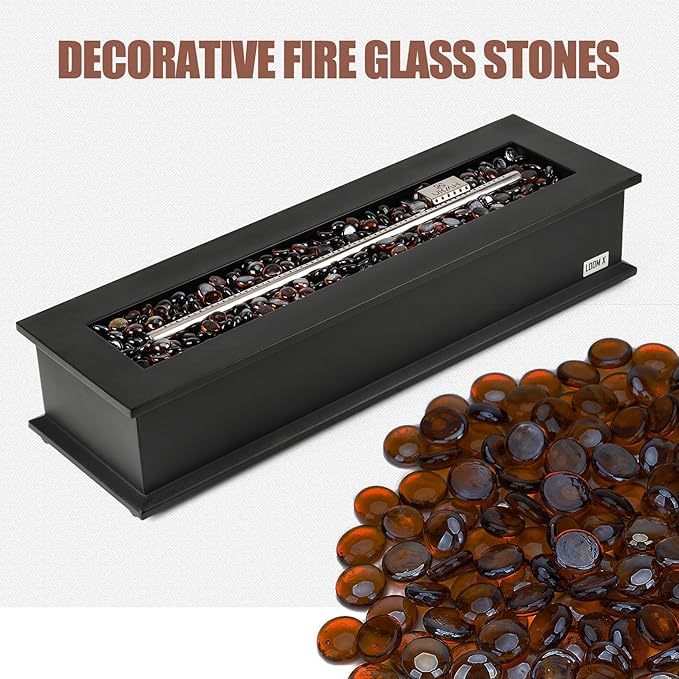 28" Propane Gas Fire Pit with 10FT Hose, Covers & Glass Beads, Portable Smokeless Tabletop Fireplace for Patio Backyard Camping RV Tailgating, Gift Choice, 40000BTU, FP063