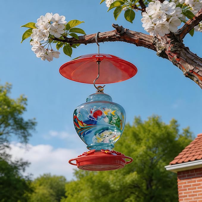 8" Mini Weather Guard for Bird Feeder - 2 PC x Small Protective Dome Cover Against Rain/Snow/Sun - Red Dia. 20CM