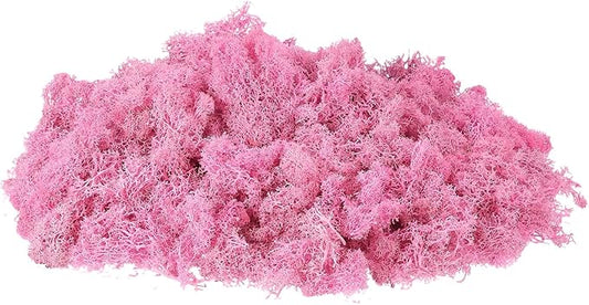 uxcell Preserved Reindeer Moss, 7oz Fake Moss for Crafts Artificial Dried Moss for Decoration Terrariums Potted Plants, Rose Pink