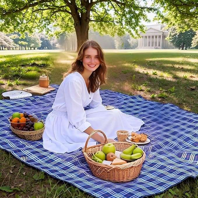 Wind Tour Family Outdoor Waterproof Durable Picnic Blankets with Carry Strap,Foldable 50×70.9 inch Sandproof Beach Mat for Kids Playground Camping Park Hiking Grass Travelling