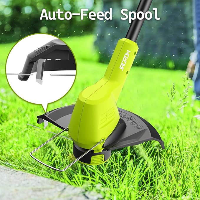 21V String Trimmer Cordless with 2x3.0Ah Battery and Charger, 12 Inch Battery Power Weed Eater String, Electric Weed Wacker, 2 In 1 Trimmer & Edger Lawn Tool Grass Cutter with 8 Lines for Garden, Yard