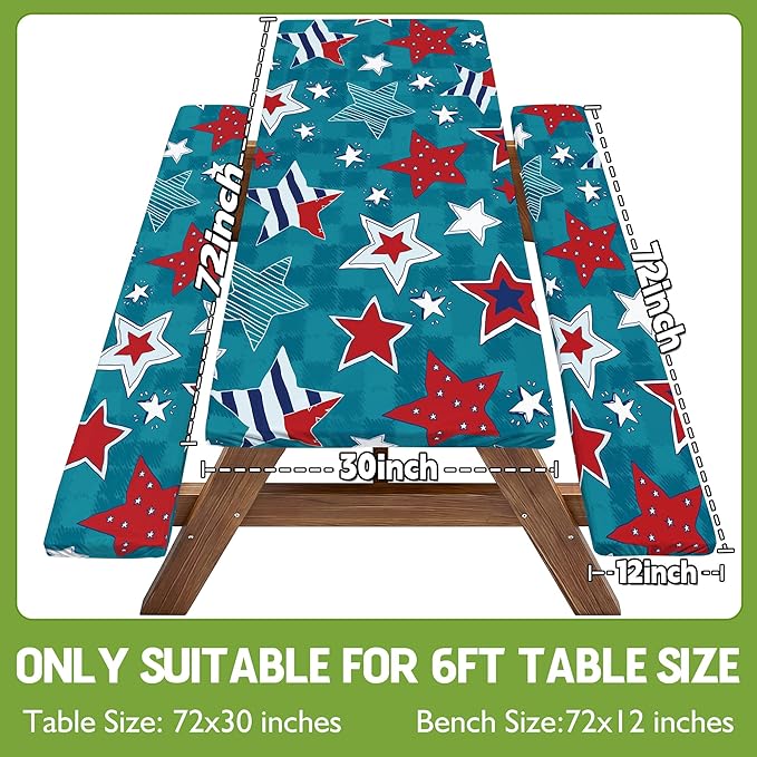 Picnic Table Cover with Bench Covers Camping Essentials Waterproof Windproof Fitted Tables and Seats Set Patio Outdoor Must Haves Stuff Tablecloth Kit Rv Owner Camper Overlanding Activities Gadgets