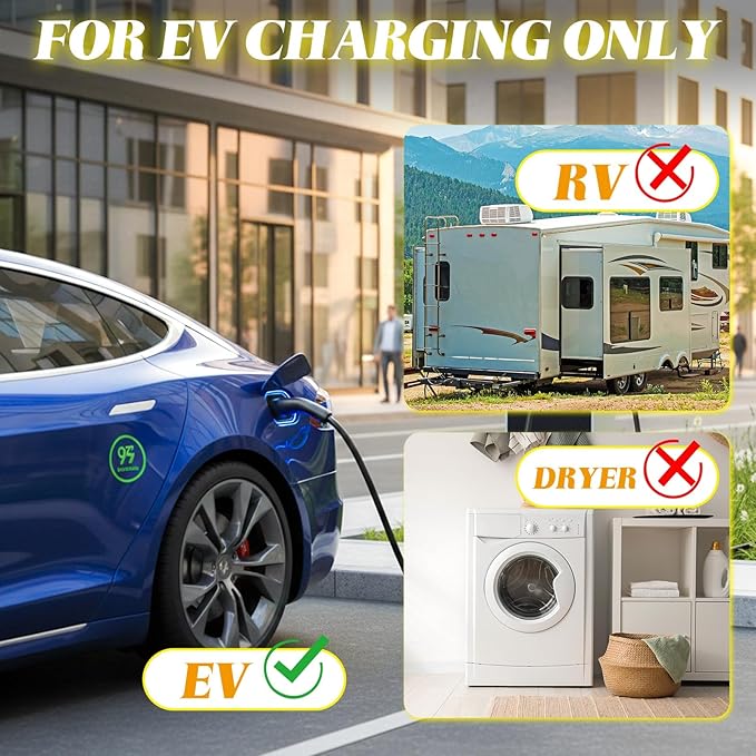 Kanayu 20FT NEMA 6-30P to 14-50R EV Charger Adapter Cord, 30 Amp 240V HVAC to 50 Amp Level 2 EV Charging Power Adaptor Cord, STW 10 AWG/3C, ETL Listed (Not for RV or Dryer)