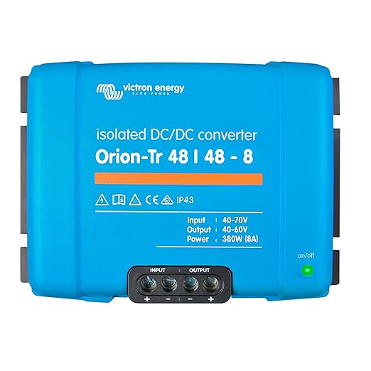 Victron Energy Orion-Tr DC to DC Converter - 48/48-Volt 8 amp 380-Watt - IP43 Protected - for Dual Battery Systems - Isolated