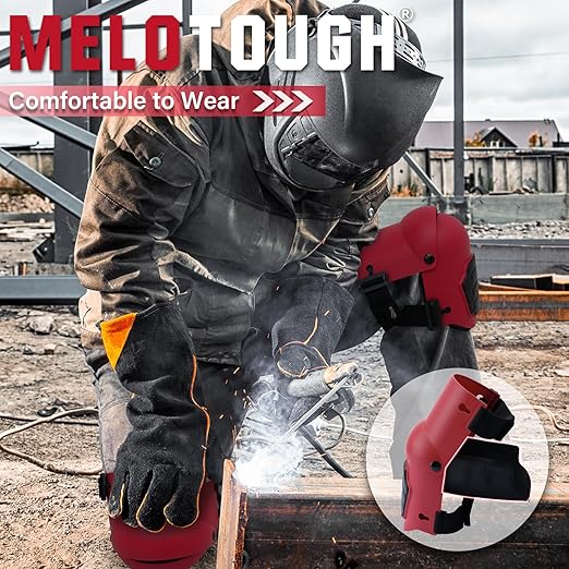MELOTOUGH Knee Pads for Work,Construction,Flooring,Gardening-Comfortable and Flexible(Red)