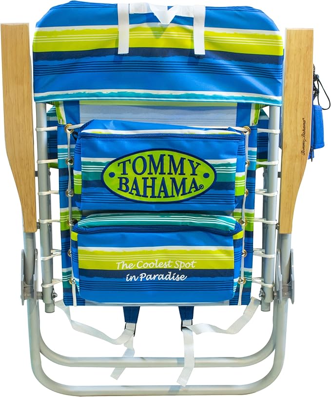 Tommy Bahama Hi-Boy 17" Seat Height 4-Position Lace-Up Suspension Folding Beach Backpack Chair