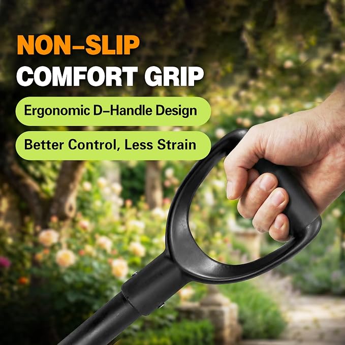 Shovel, Shovels for Digging, 47 Inch Detachable D-Handle with Anti-Slip Design, Heavy Duty Shovels for Gardening Digging