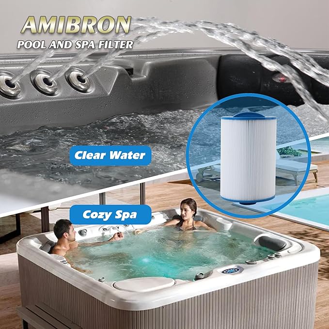 PMAX50 Spa Filter, Compatible with PMAX50P4, PAS35P, FC-0300, 5CH-35, SD-00779, Replacement for Maax Spas of Canada, 1-1/2" Male Fine Thread 35 sq.ft. Hot Tub Filter 2 Pack