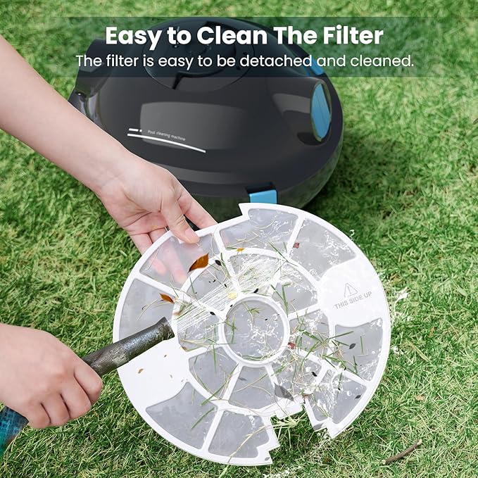 Y10 Cordless Robotic Pool Cleaner, Automatic Pool Vacuum - 120 Mins Runtime, Powerful Suction, Self-Parking, Lightweight for Above/Inground Pools Up to 65ft/1100 Sq.Ft (Slate)