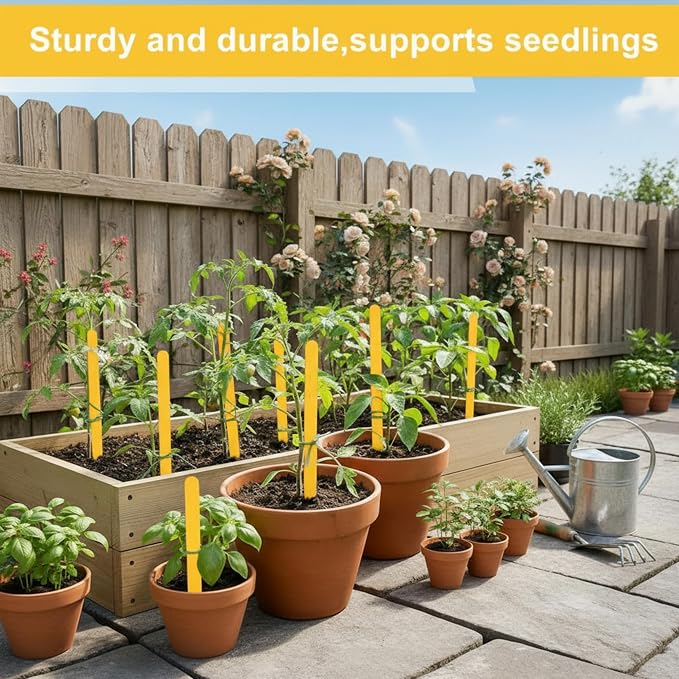 Weysat 200 Pcs 12" Wood Plant Labels for Field or Containers Plant Tags Wood Garden Labels for Seedling Stakes Markers Nursery Seed Tags with Smooth Surface for Pot Herbs Flowers Vegetables (Yellow)
