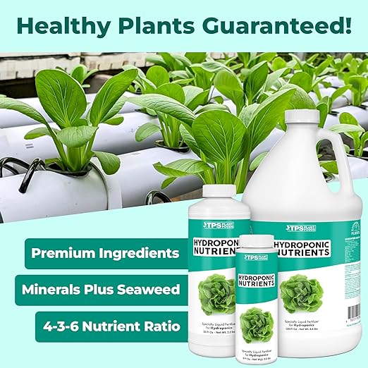 Hydroponic Nutrients for Edible Plants, One Part Complete Liquid Plant Food for Hydroponic Systems, 8 oz (250mL)