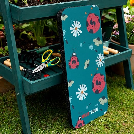 MELOTOUGH Garden Kneeling Pad, 1" Thick Soft NBR Foam Kneeling Pads for Gardening, Cleaning, Work - Lightweight & Comfortable, 15.75"x7.2" (Ladybug & Black)