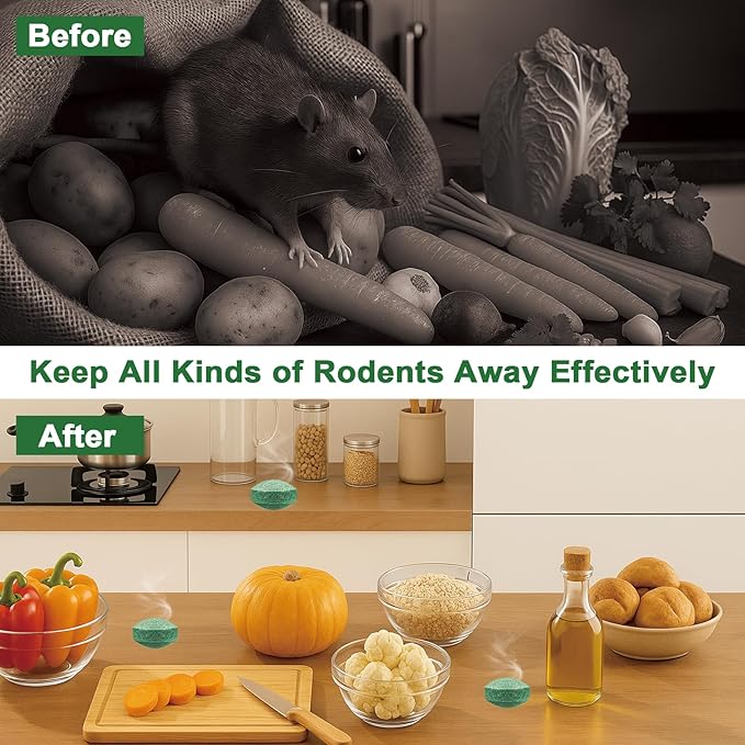 28-Pack Mouse Repellent, Long-Lasting Rodent Protection for Indoor and Outdoor Spaces, Safe for Kitchens, Gardens, RVs, and Family Areas (Dark Green)